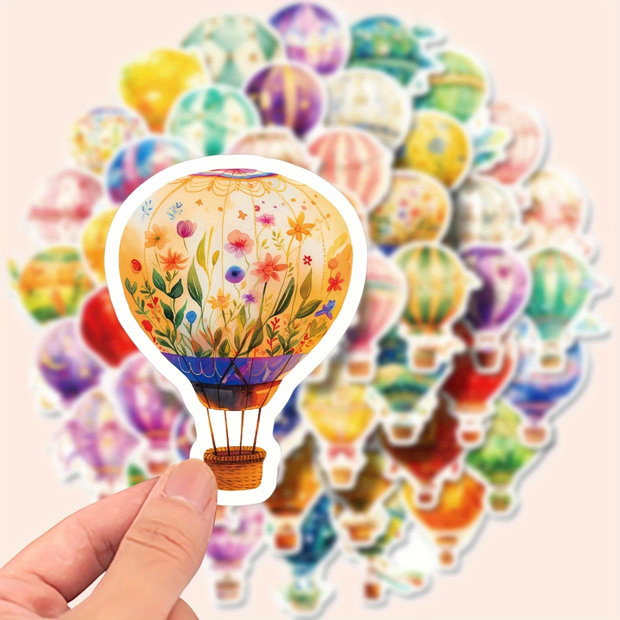 Heißluftballon Sticker Set – 50 Papiersticker mit bunten Motiven