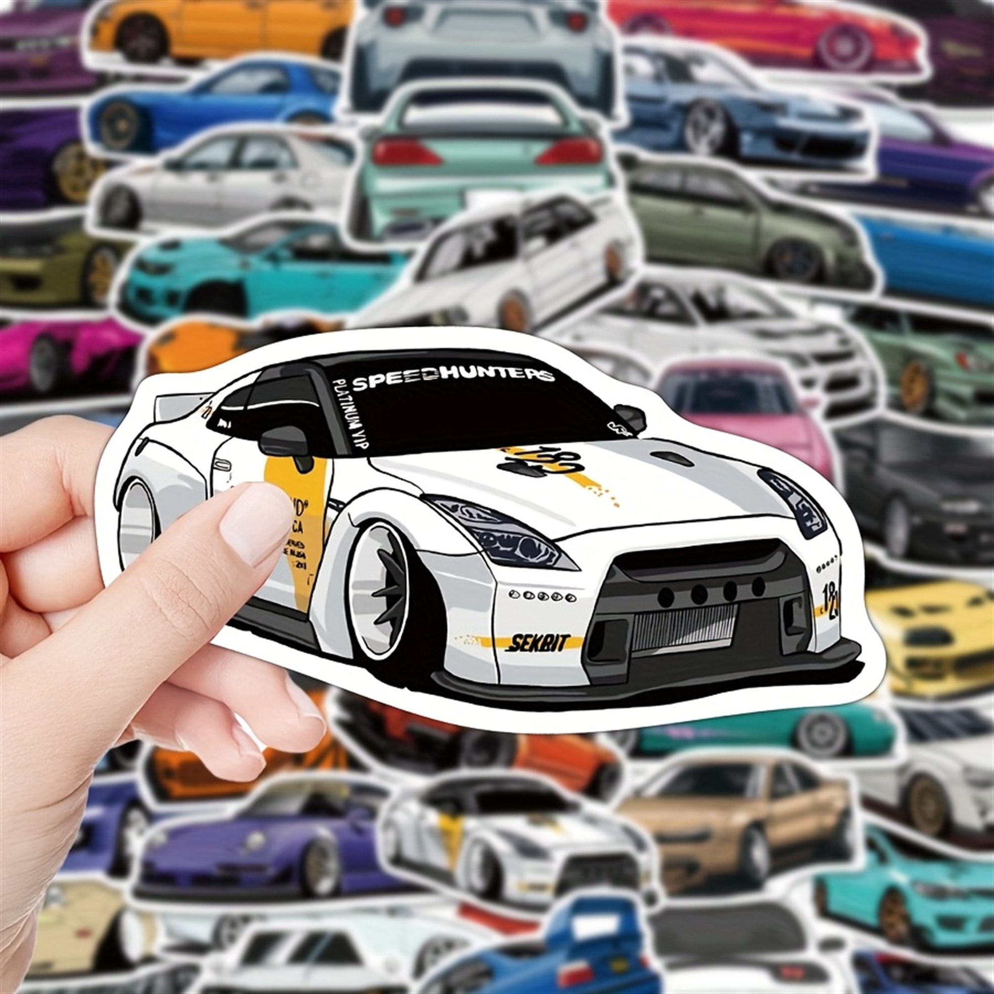 Retro Auto Sticker Set – 50 Cartoon Motive zum Dekorieren