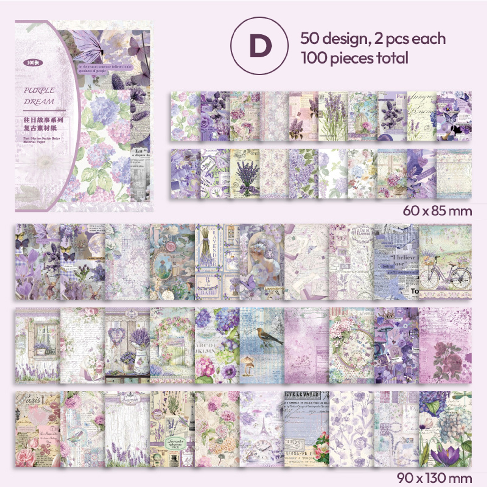 Scrapbooking Papierfragmente Set – 100-teiliges Deko-Papier