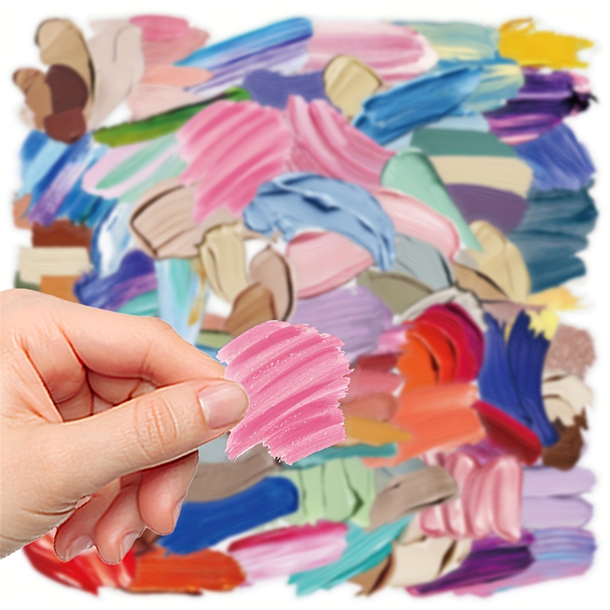 Farbklecks Sticker Set transparent – Bunte Klebe-Etiketten auf PET/PVC Film
