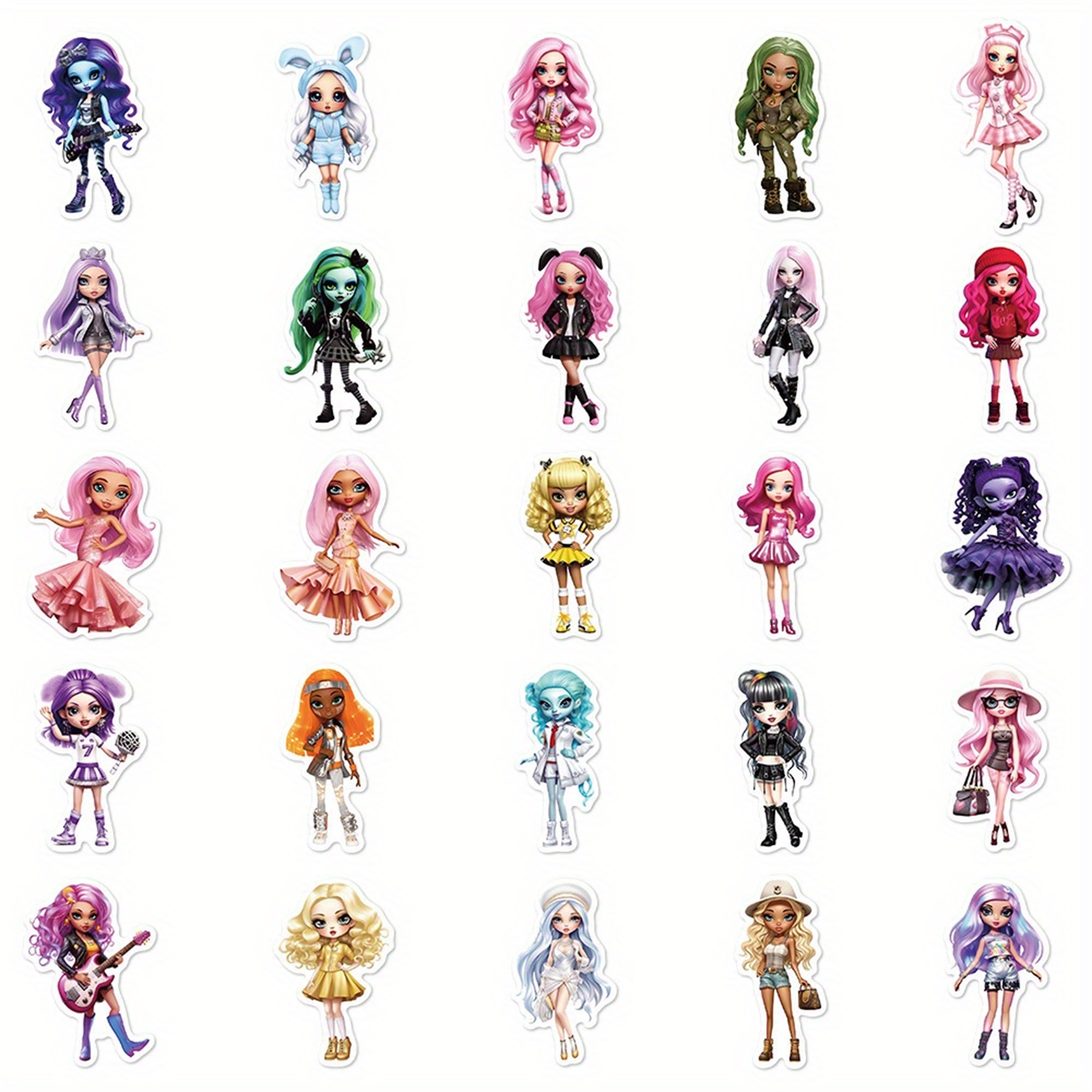 Regenbogen Mädchen Sticker Set – 50-teilige bunte Aufkleber Motive