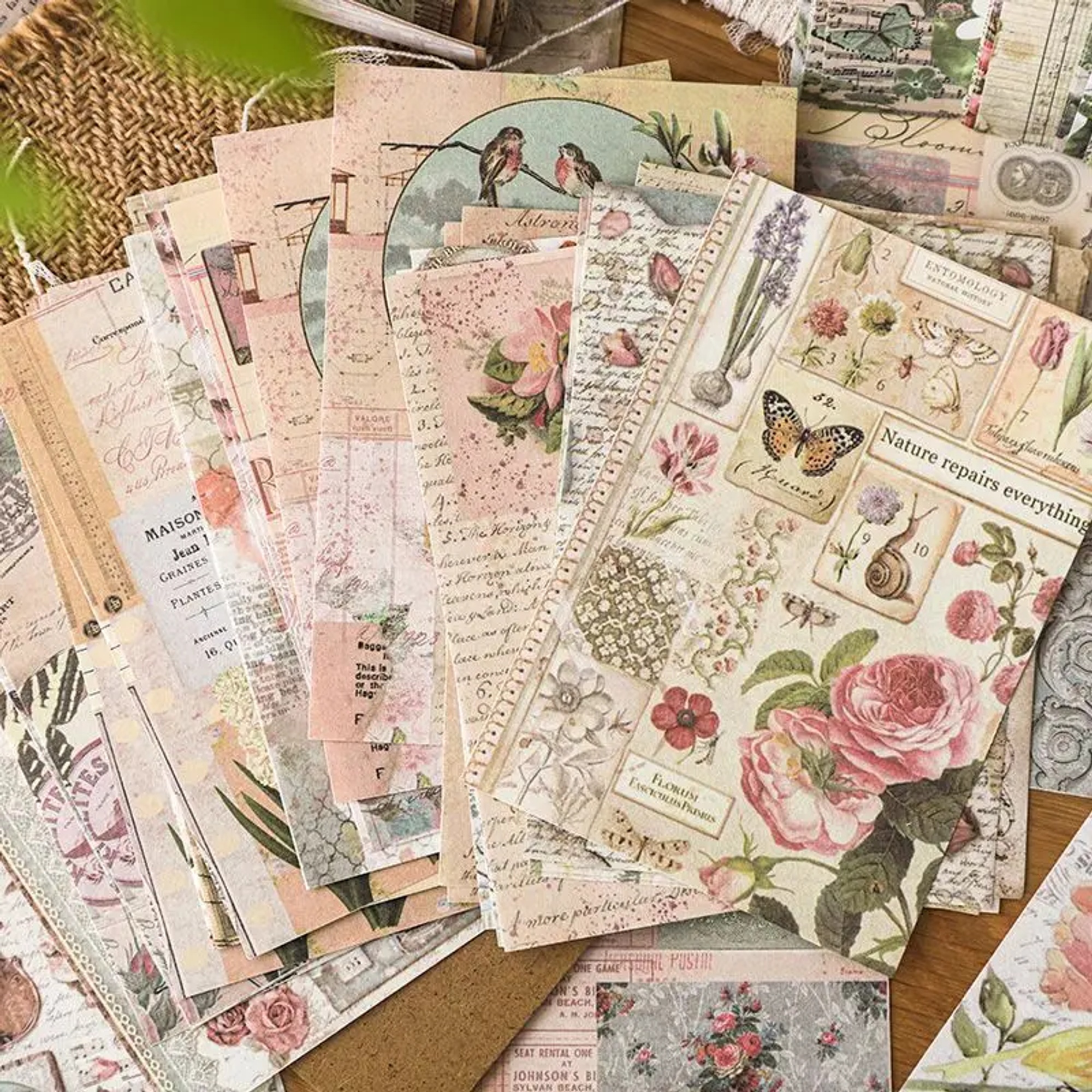 Scrapbooking Papierfragmente Set – 100-teiliges Deko-Papier