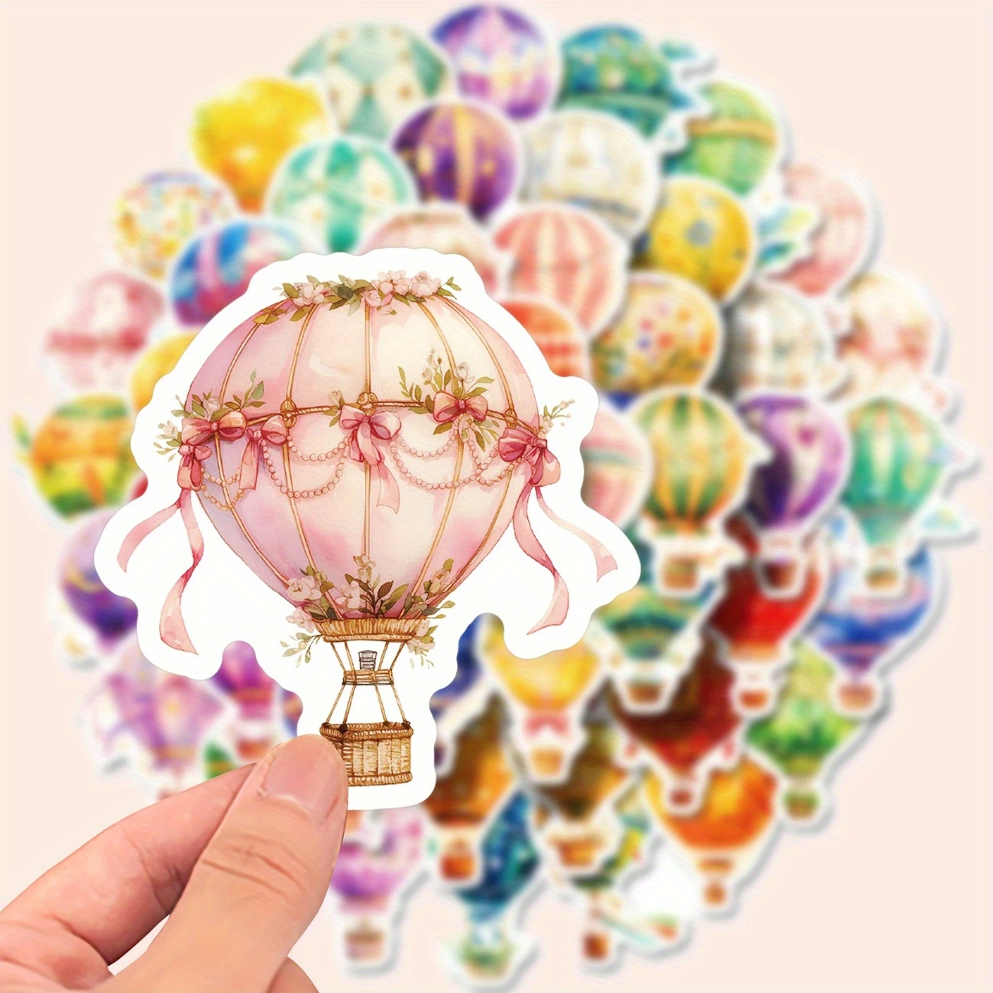 Heißluftballon Sticker Set – 50 Papiersticker mit bunten Motiven
