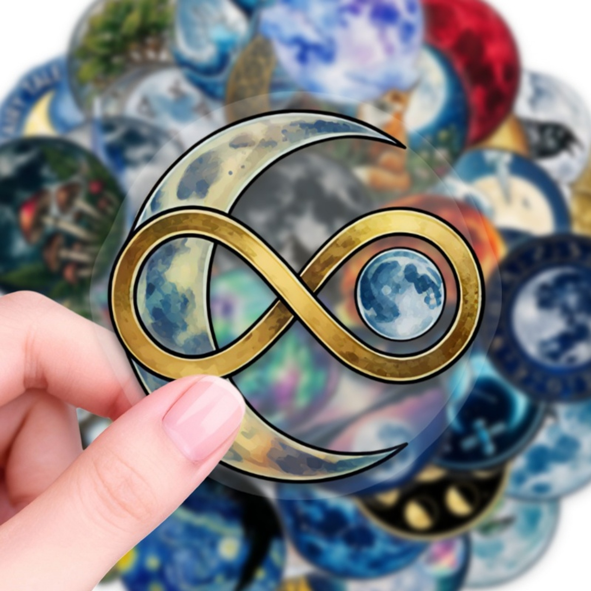 Universum Sticker Set – 50 Transparente Motive mit Natur, Sonne, Mond & Sterne