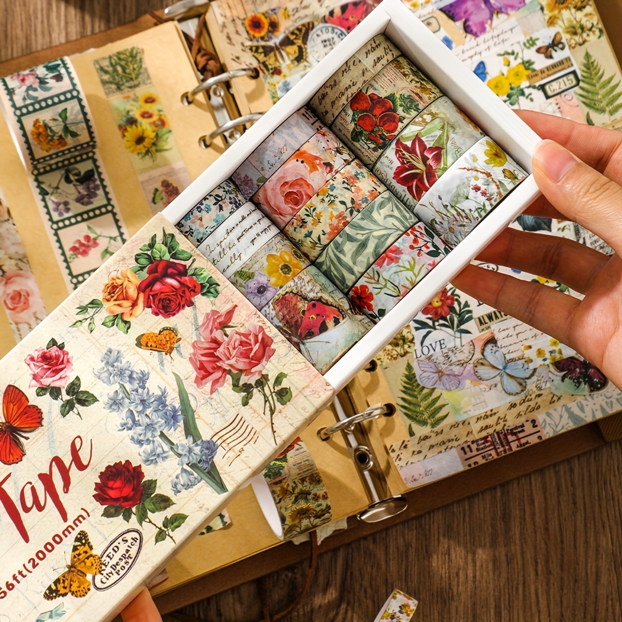 Washi Tape Set Vintage Schmetterlinge – 20er Rollen Papier-Dekor