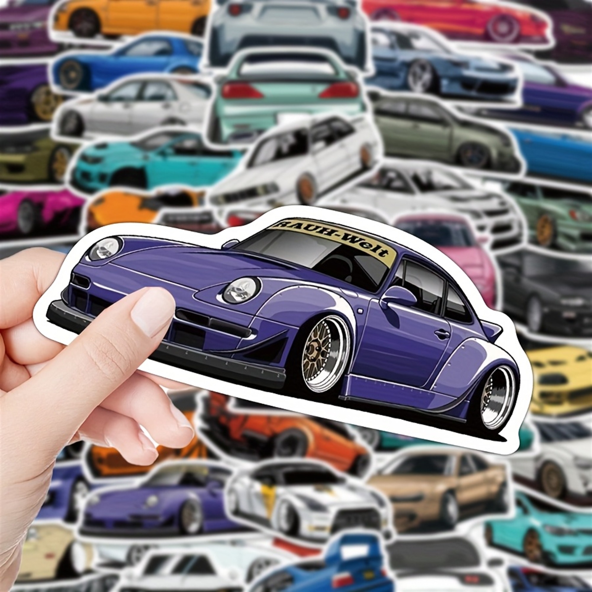 Retro Auto Sticker Set – 50 Cartoon Motive zum Dekorieren