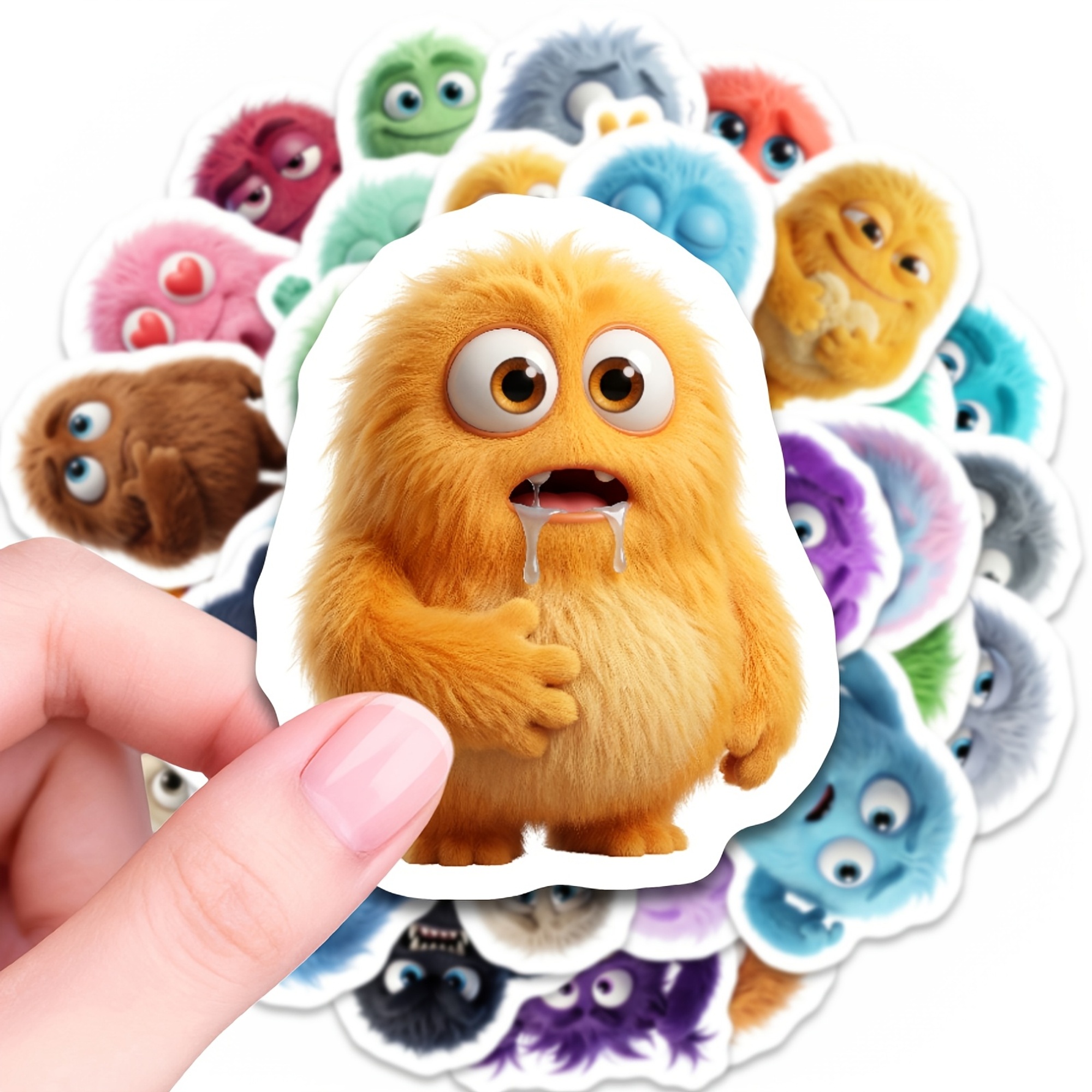 Bunte Monster Sticker Set – 50 Motive aus Papier für kreative Dekoration