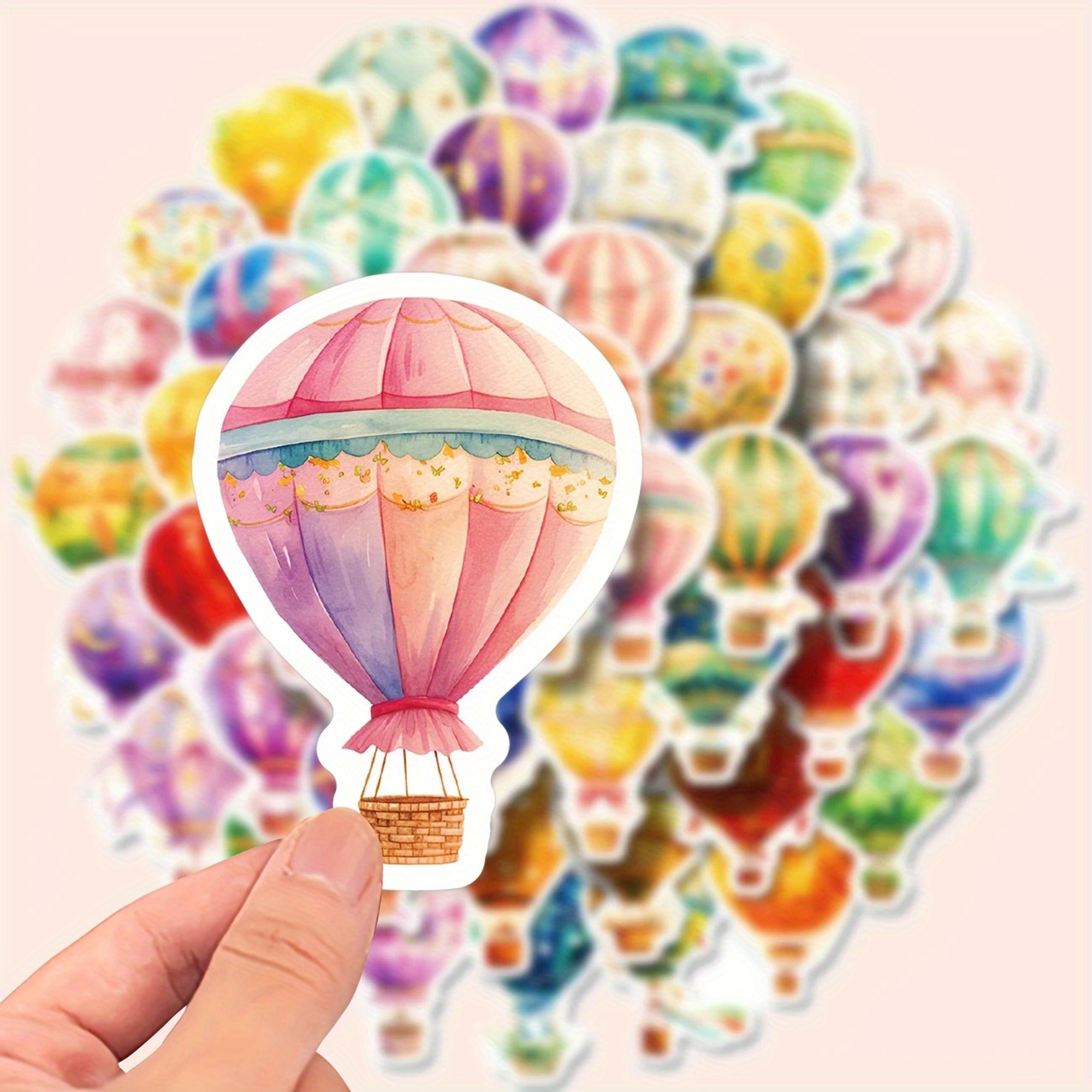 Heißluftballon Sticker Set – 50 Papiersticker mit bunten Motiven