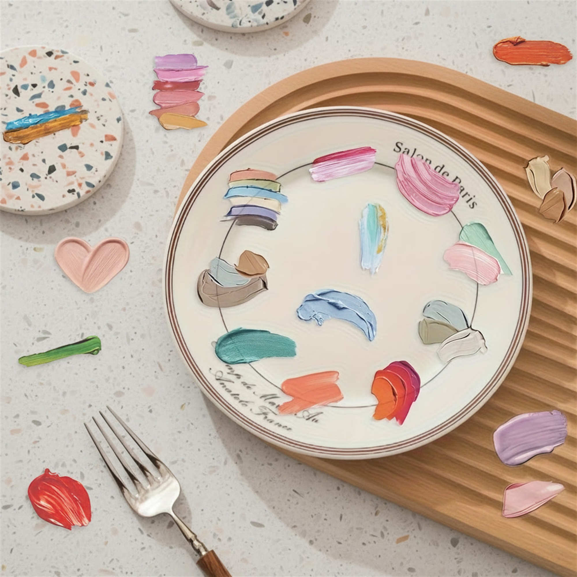 Farbklecks Sticker Set transparent – Bunte Klebe-Etiketten auf PET/PVC Film