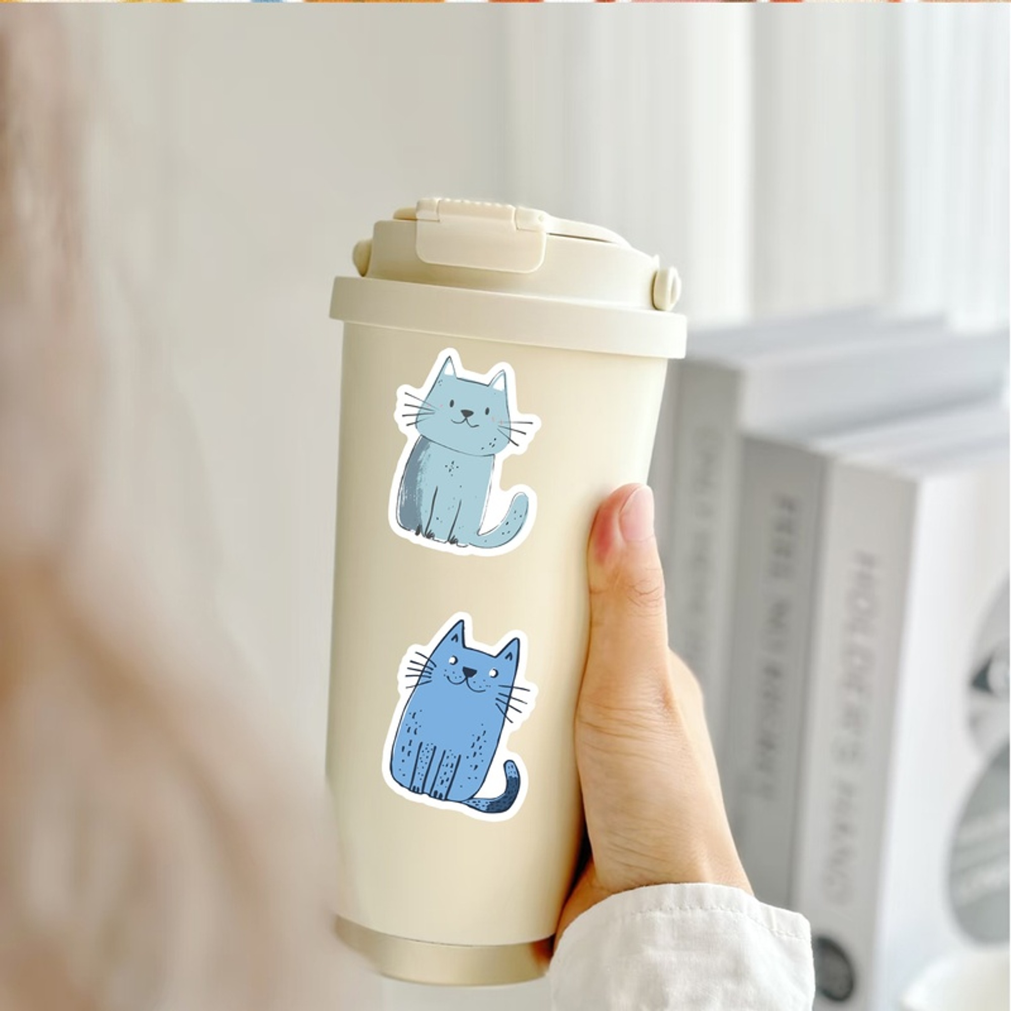 Katzen Sticker Set Papier – 50-teiliges Motiv Katzen Dekorationsset