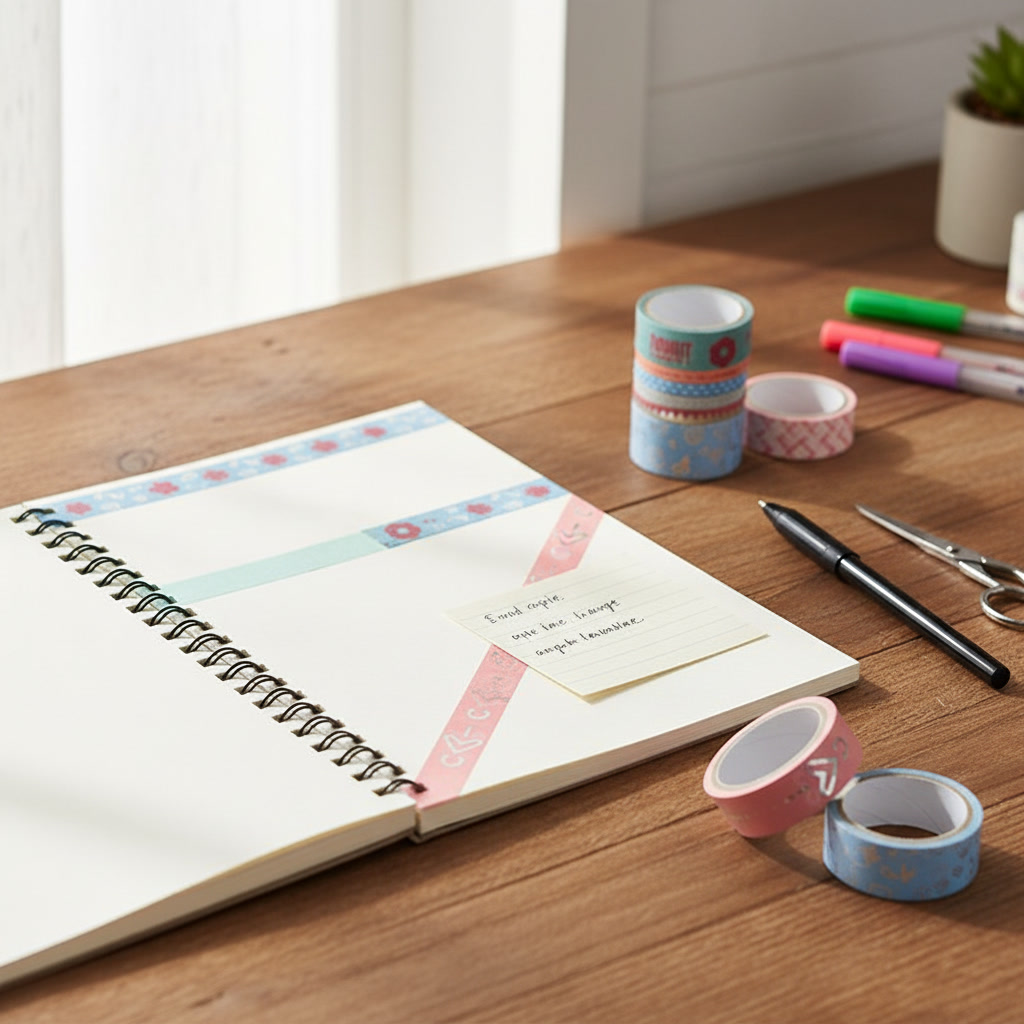Washi Tape Set mit Blumenmotiv – 10 Rollen Papier mit Goldfolie